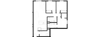 a floor plan of a house with a green background