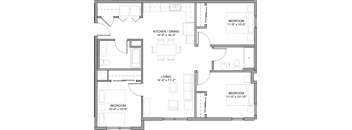 Nueva Esperanza 3 Bed Floor Plan