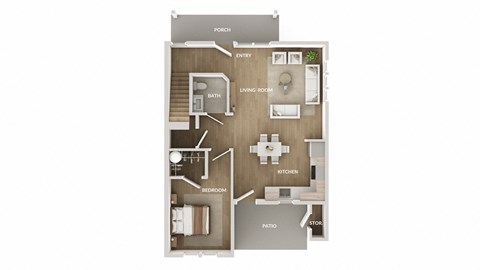 Beech Street Commons 4 Bedroom 1st floor floorplan rendering