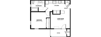 Fern Ridge 1 Bedroom Floor Plan A