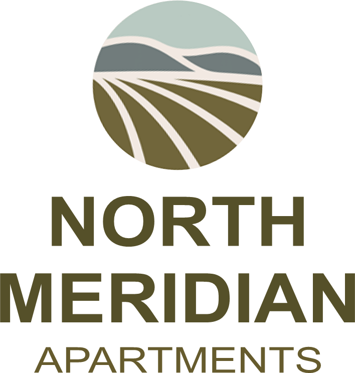A logo for North Meridian Apartments is displayed.