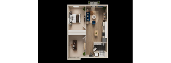 1 bed 1 bath D at The Dean at Creekview Apartments, Newark, Delaware