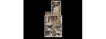 2 bed 2 bath C at The Dean at Creekview Apartments, Newark, DE, 19711