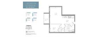 a floor plan of a unit with a bedroom and a living room