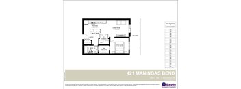 A floor plan for apartment 1A-1 Bedroom at 421 Maningas Bend.