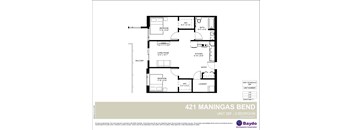 A floor plan for a 2 bedroom apartment at 421 Maningas Bend.