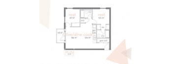 the floor plan of 2 bedroom corner unit