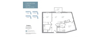 a floor plan of two bedroom condo unit with floor plans for two different floor plans