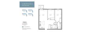 a floor plan of two bedrooms and a bathroom with a closet and a loft
