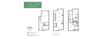 a typical floor plan of a 1 car 2 bed apartment