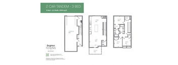 a floor plan of three bedrooms and a bathroom