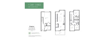 a typical floor plan of three rental apartments