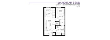 Unit G - 1 Bedroom Barrier-Free