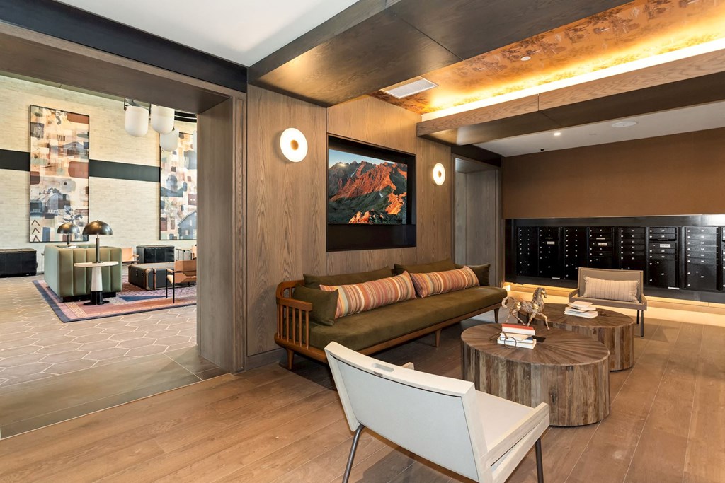 a living room filled with furniture and a large window at Vyne One Loudoun, Ashburn, 20147