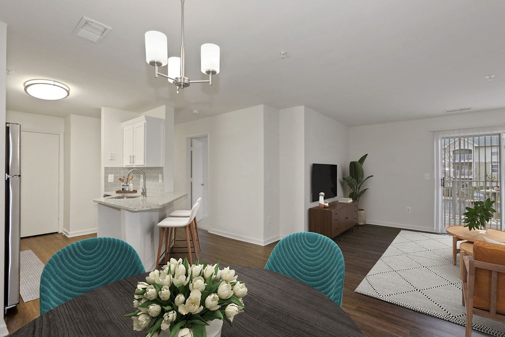 Living room and dinning room at The Fields of Manassas in Lorton, VA