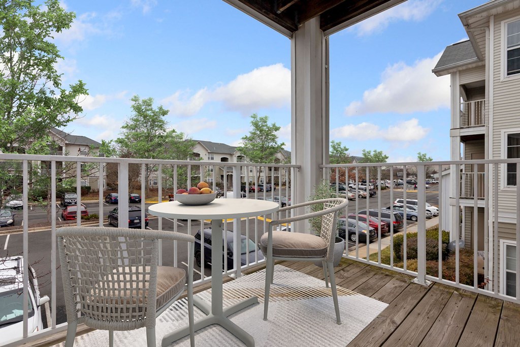 Spacious balcony at The Fields of Manassas