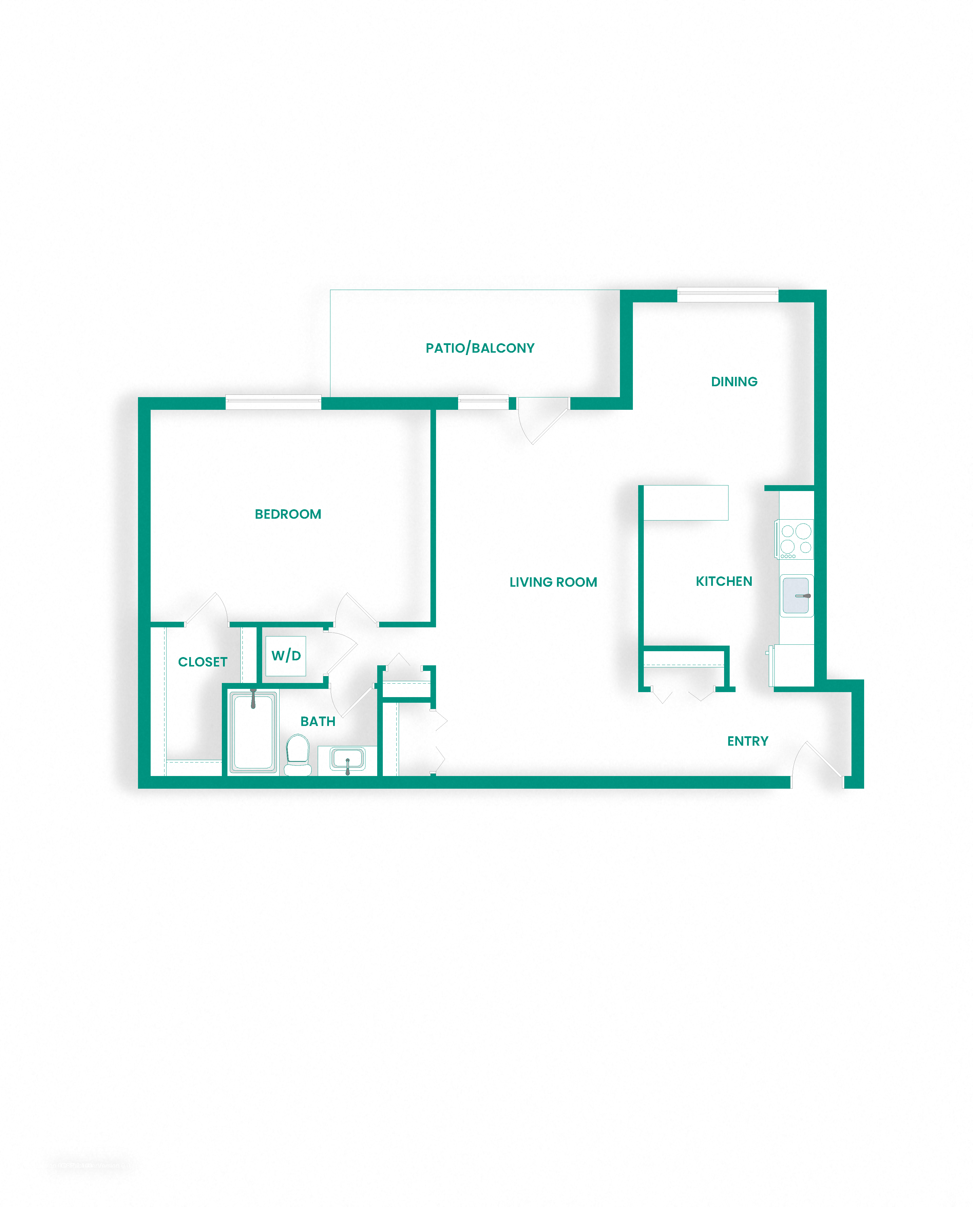 A1 Floor Plan at Amberleigh Apartments in Fairfax, VA