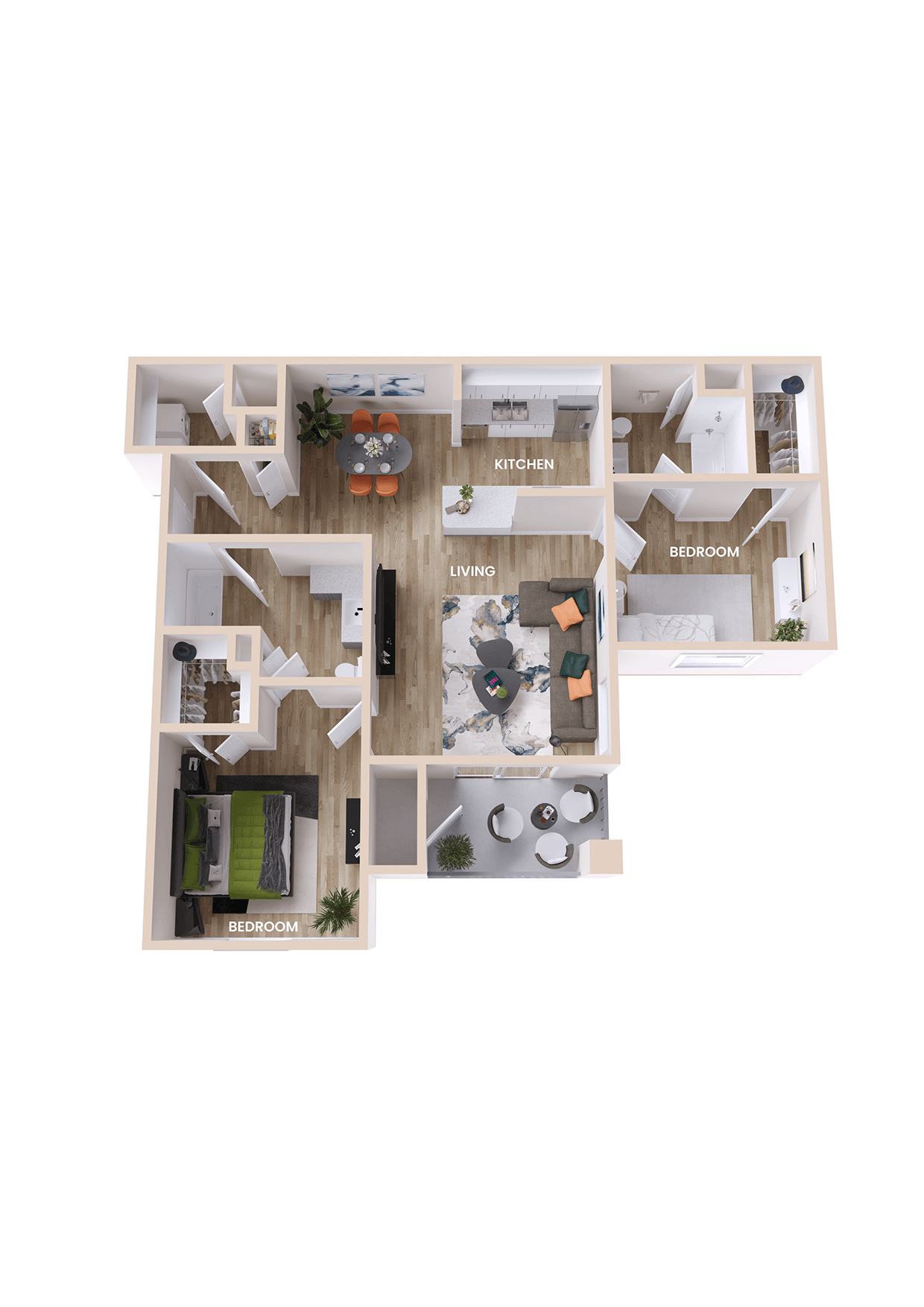 The Bradshaw 1 Floor Plan at Alexander Ridge Apartments, Canton, Georgia