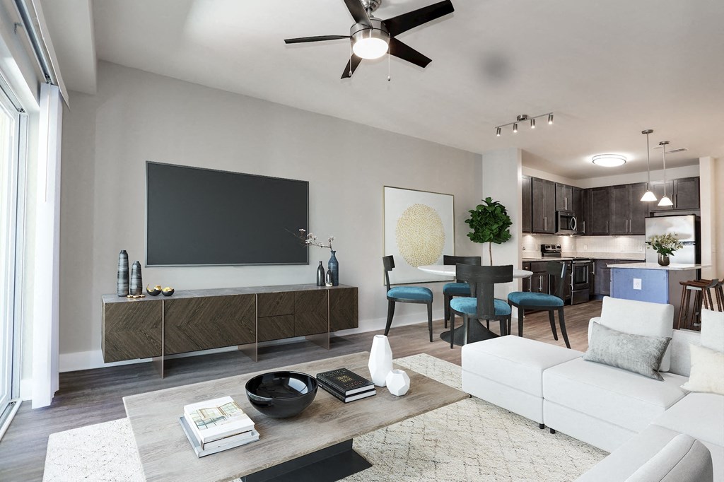 Living Room With Television at 800 Carlyle, Alexandria