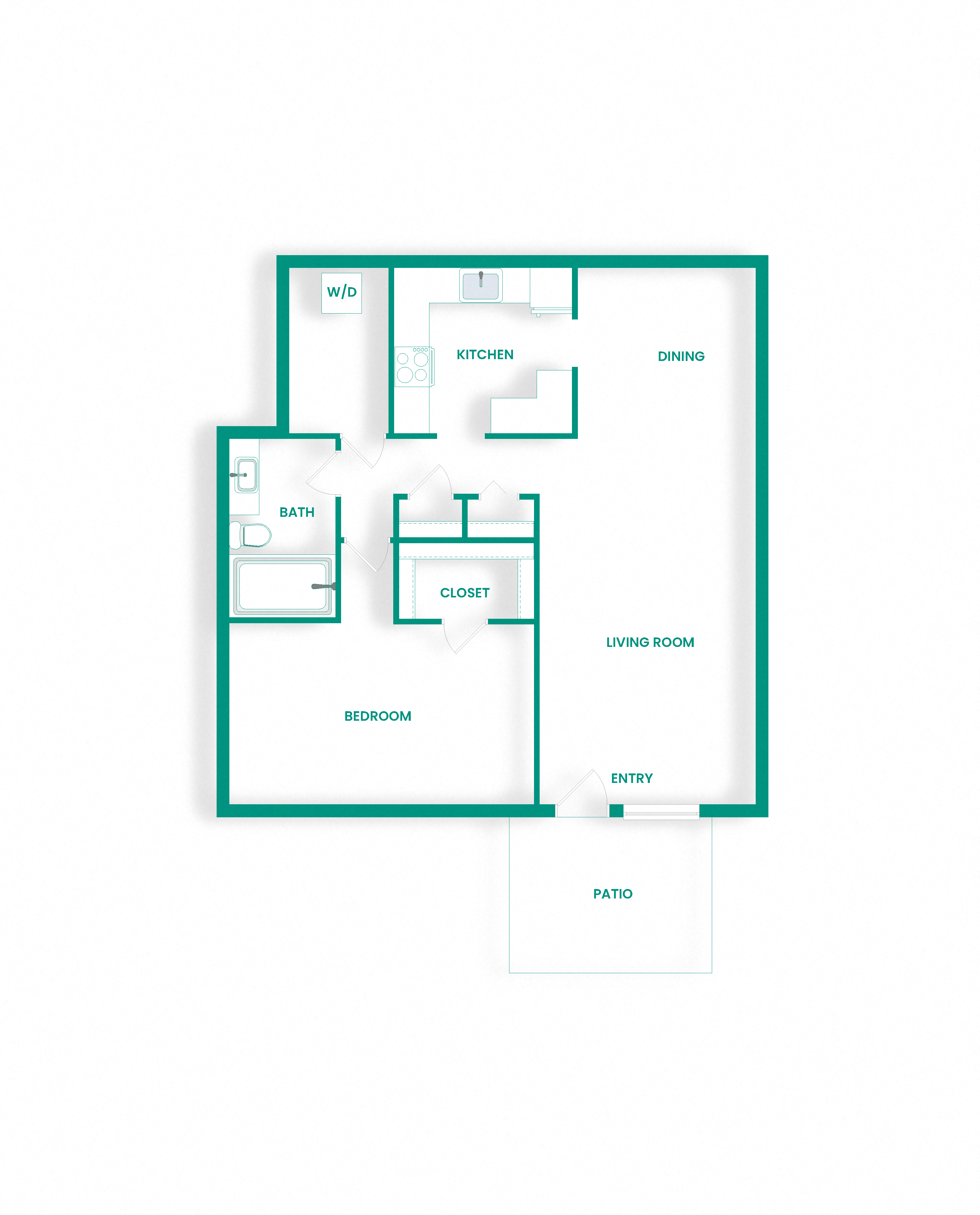 A2 Floor Plan at Amberleigh Apartments in Fairfax, VA