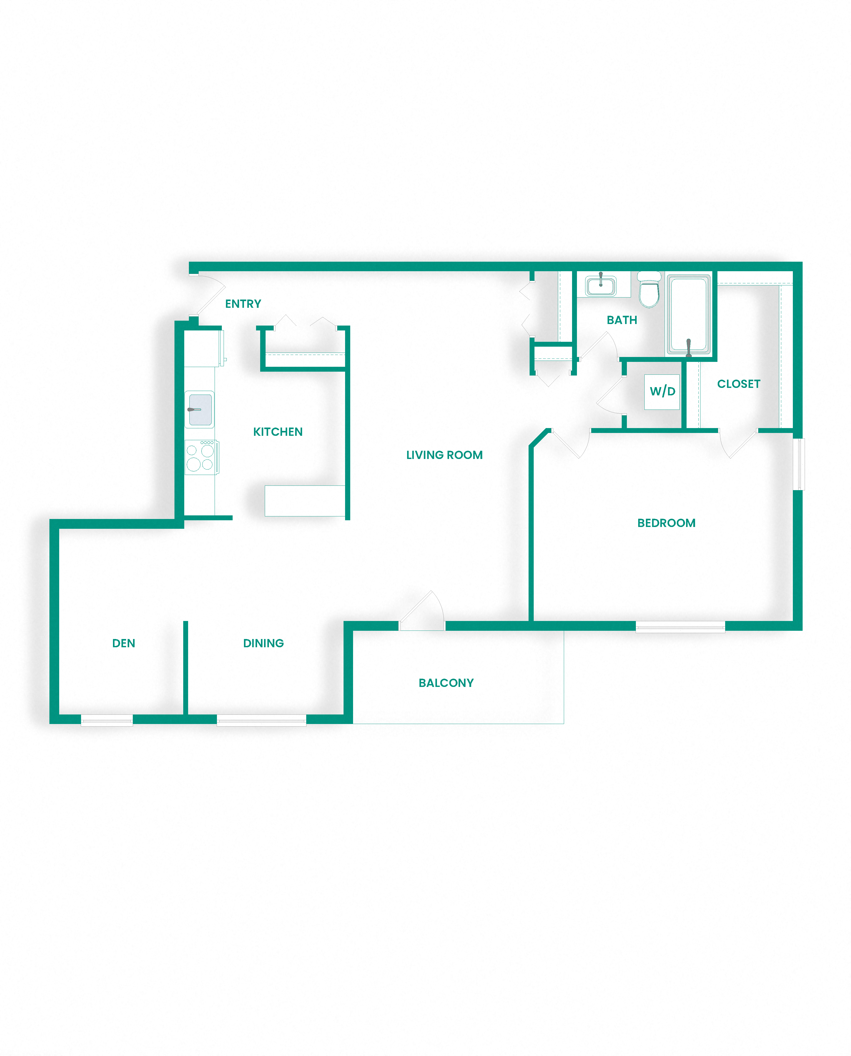 AD1 Floor Plan at Amberleigh Apartments in Fairfax, VA