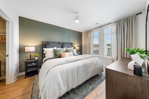Master Bedroom at Hawkins Press Apartments, Charlotte, NC