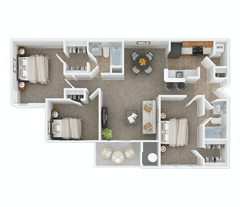 3 Bedroom Floor Plan at The Fields at Lorton Station, Virginia