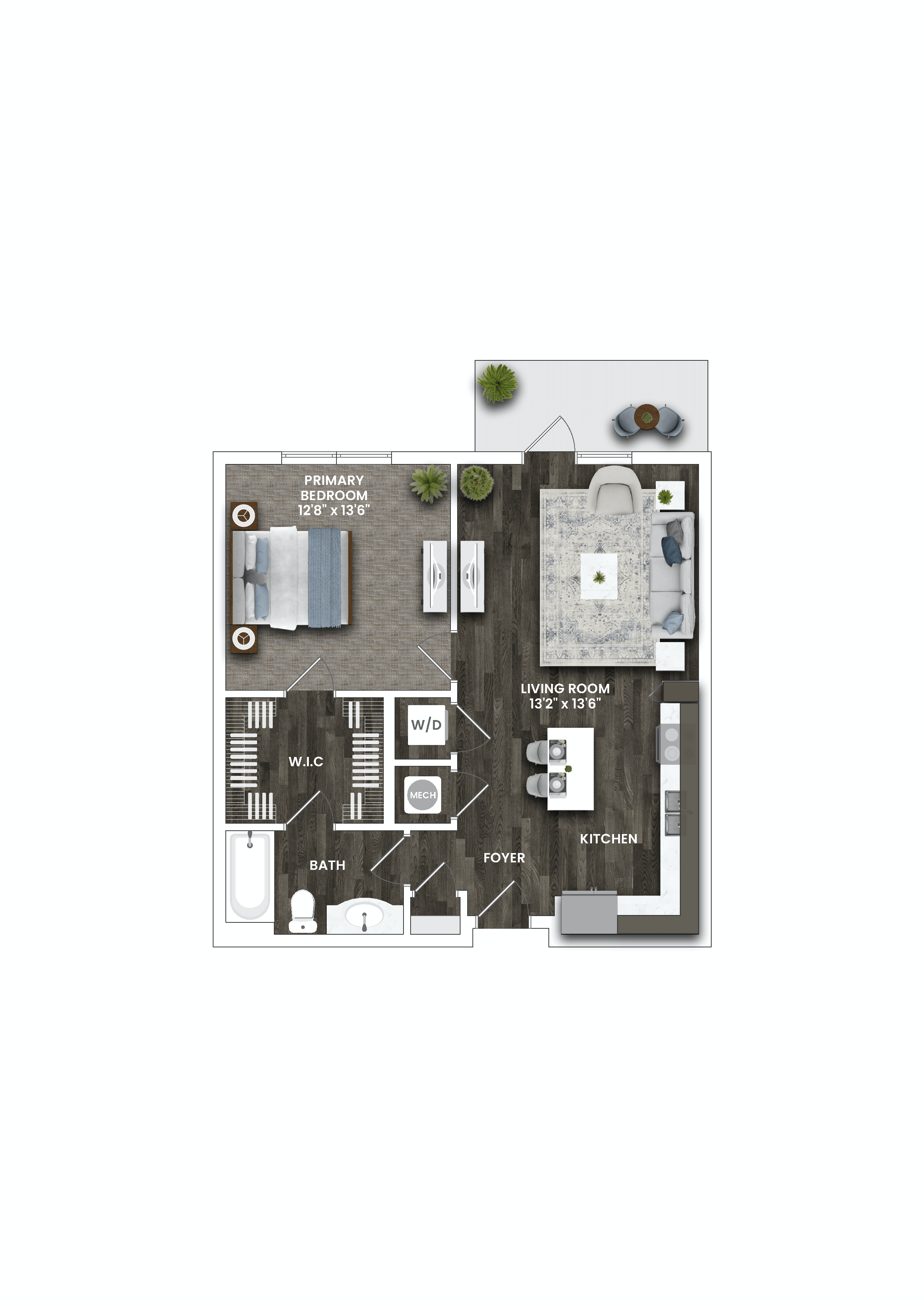 a floor plan of a house with brown and white