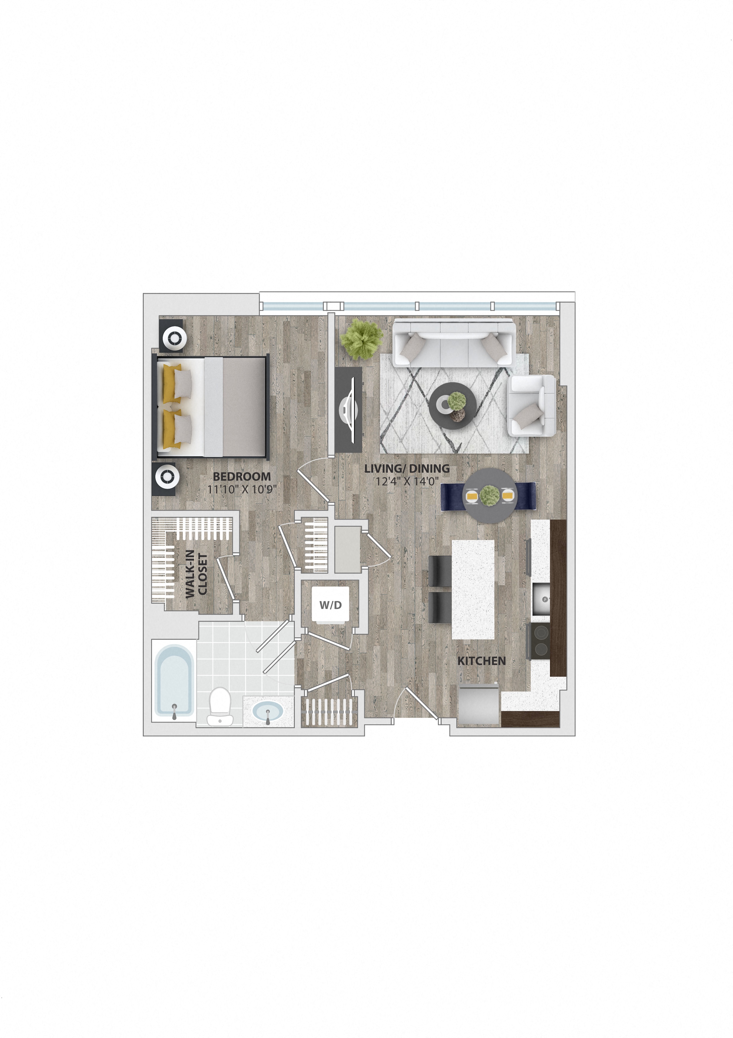 a 1 bedroom floor plan  nutmeg apartments  670 sq ft