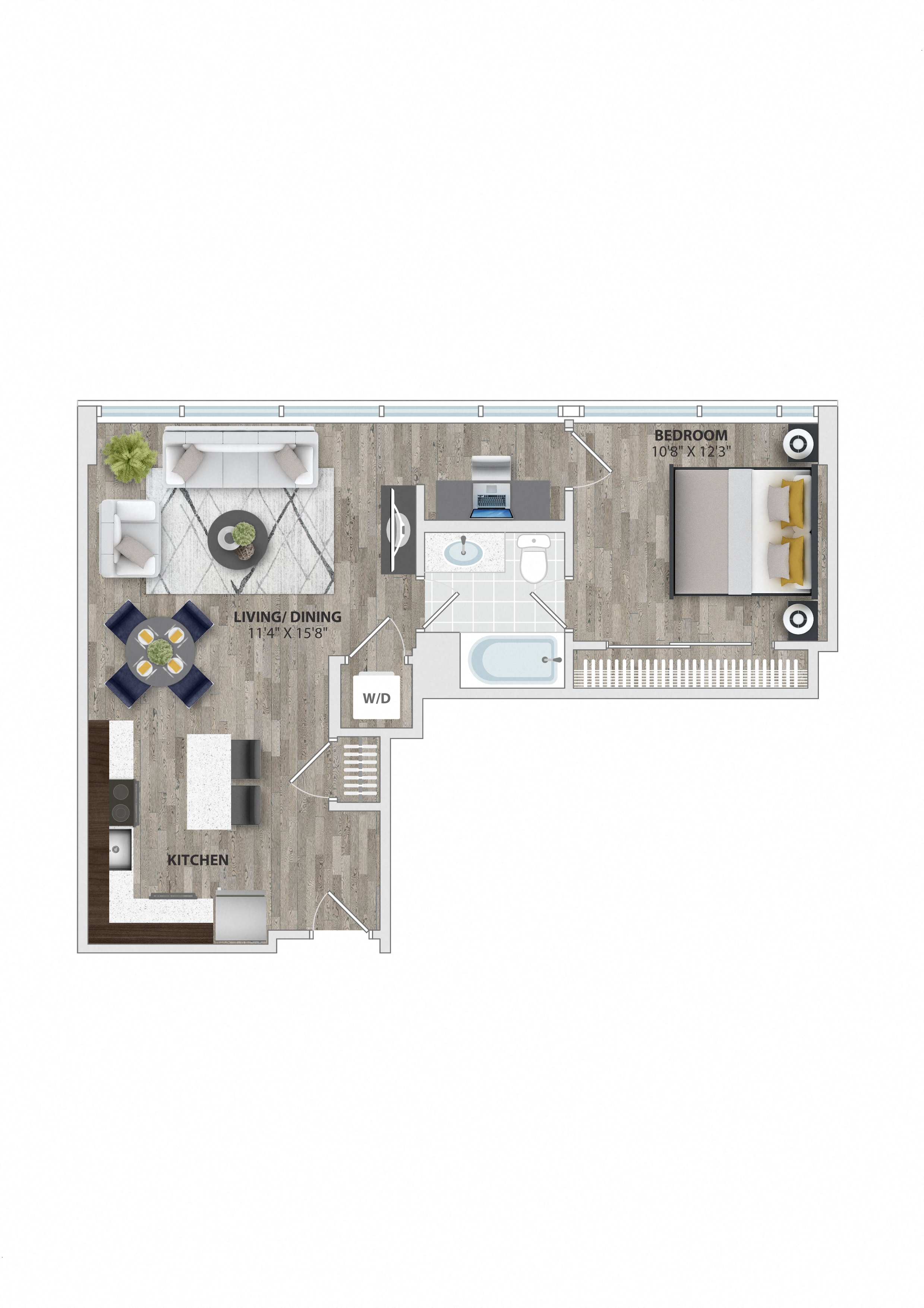 a floor plan of a home with a bedroom and a living room