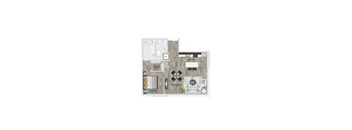1B8 Floor Plan at 1405 Point, Baltimore, Maryland