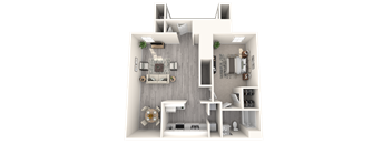 1 Bedroom 1 Bath Floor Plan at Cottonwood Crossing, Casa Grande, 85122  