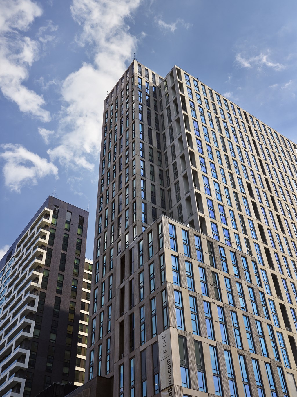 looking up at the southwest corner of the tower at The Boro, Virginia