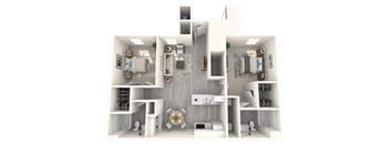 2 Bedroom 2 Bathroom Floor Plan at Cottonwood Crossing, Casa Grande, 85122  