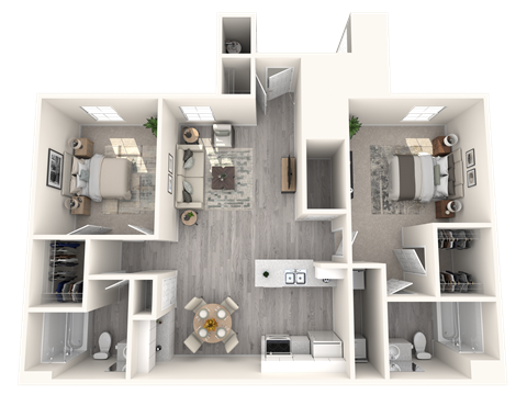 2 Bedroom 2 Bathroom Floor Plan at Cottonwood Crossing, Casa Grande Arizona 