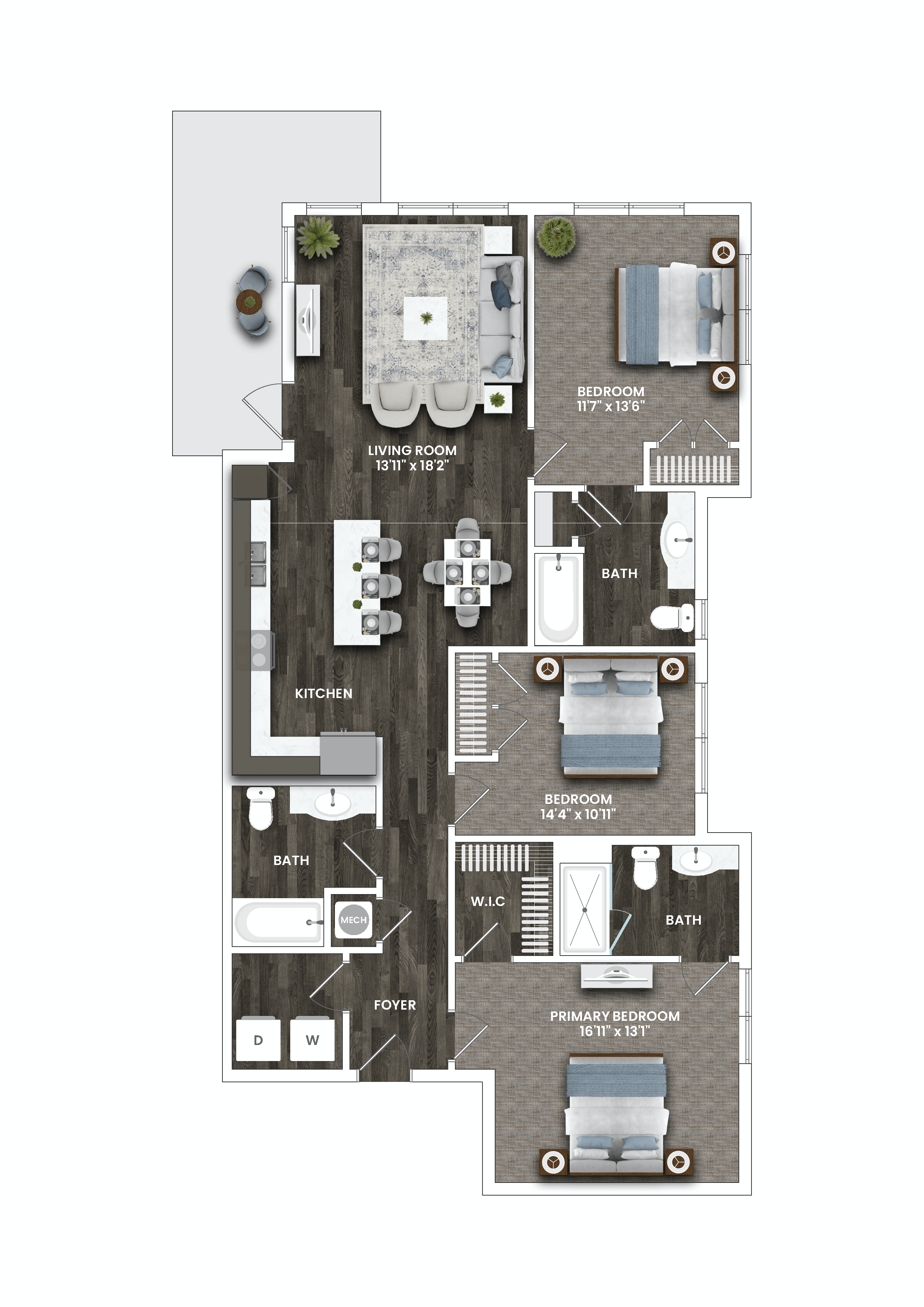 a floor plan of a house with a bedroom and a living room