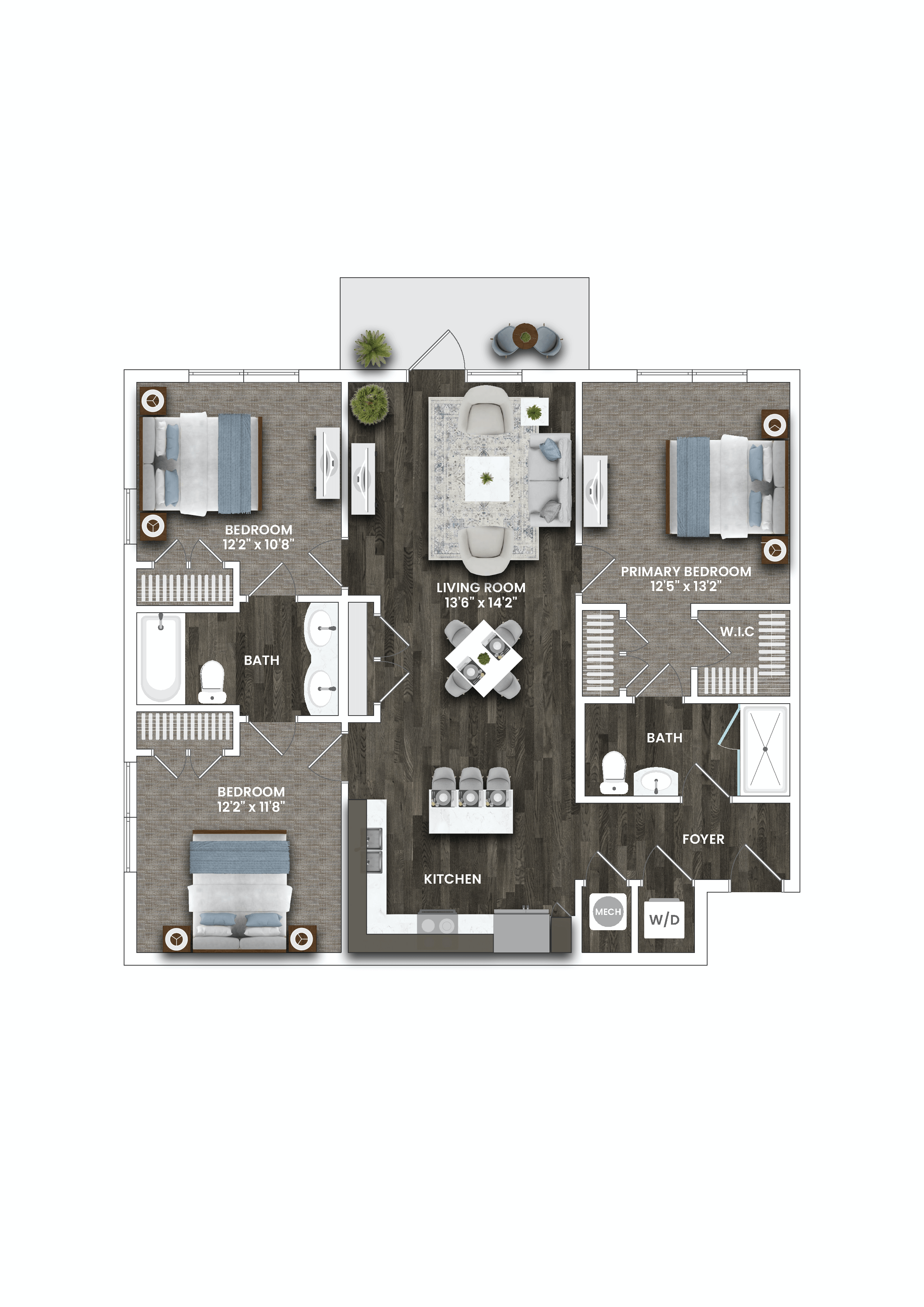3 bedroom floor plan apartments for rent  the affinity