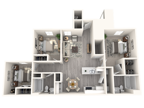 3 Bed 2 Bath Floor Plan at Cottonwood Crossing, Casa Grande Arizona 
