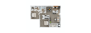 2 Bedroom Floor Plan at The Fields at Lorton Station, Virginia