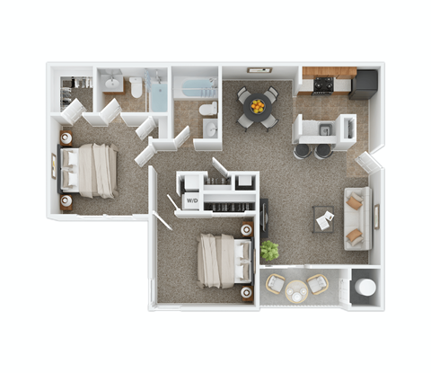 2 Bedroom Floor Plan at The Fields at Lorton Station, Virginia
