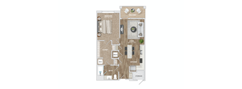 1 bed 1 bath A1-1 at Preston Ridge, Cary, NC