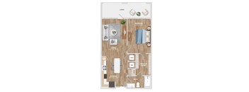 A12A Floor Plan at Hawkins Press Apartments, Charlotte