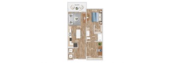 A13D Floor Plan at Hawkins Press Apartments, Charlotte, North Carolina