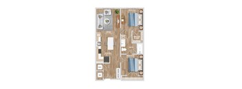 A14D Floor Plan at Hawkins Press Apartments, North Carolina
