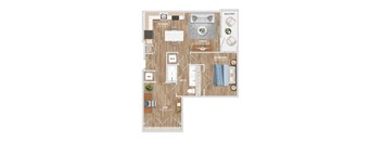 A18D Floor Plan at Hawkins Press Apartments, Charlotte, NC