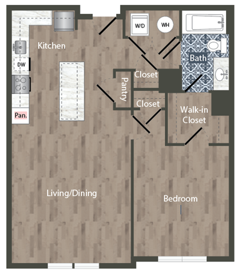 A1A Floor Plan at Park Kennedy, Washington, 20003