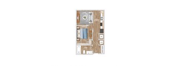 A20A Floor Plan at Hawkins Press Apartments, North Carolina, 28203