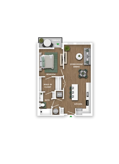 A diagram of a house layout with labeled rooms.
