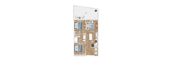 A25A Floor Plan at Hawkins Press Apartments, North Carolina, 28203