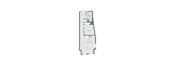 1 bed 1 bath L the floor plan of the apartment at Reed Row, Washington, 20009